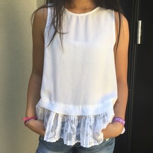 Merona White Tank Top with Lace